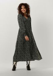 Zwarte y.a.s. midi jurk yasditsy v neck 3/4 sleeve smock dress